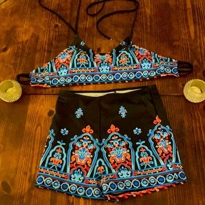 Boy short Boho bathing suit.
